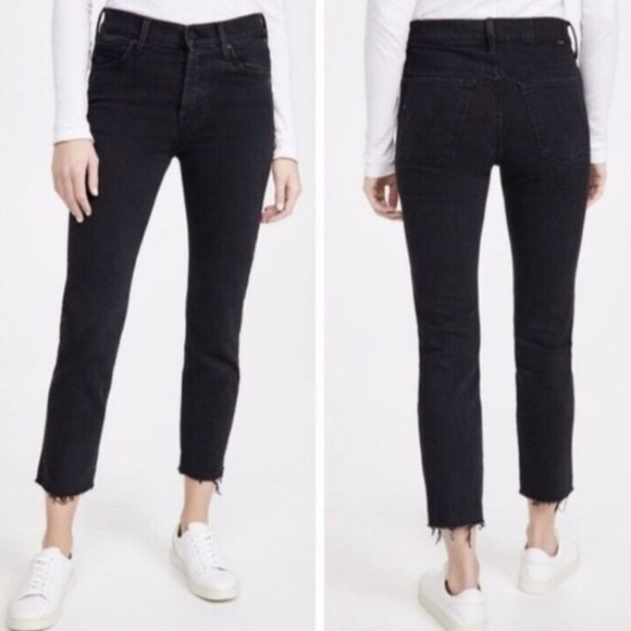 MOTHER SUPERIOR Denim Jeans High Waisted Rider Skimp High-Rise Black Size 25 - Picture 1 of 16